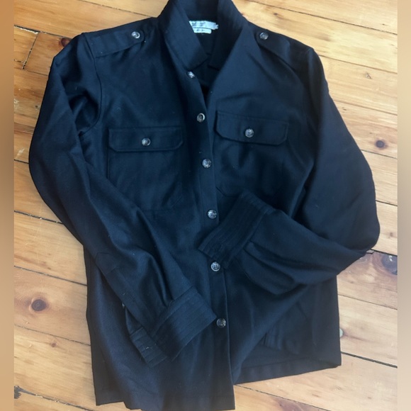 ☀️3/$25 Shades of Grey by Micah Cohen Casual Shirt button down wool black medium - Picture 1 of 6